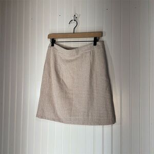Paper Crane Pink Tweed Mini Skirt L NWT‎ Y2K Academia Preppy Aesthetic Side Zip